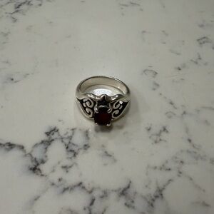 James Avery Garnet Ring Sterling Silver, Rare Retired, Authentic